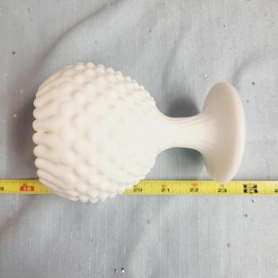VINTAGE MILK GLASS RIBBED TOP GLASS COLLECTIBLE