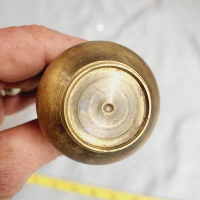SMALL ETCHED BRASS VASE