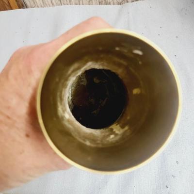 LARGE ORNATE ETCHED BRASS VASE
