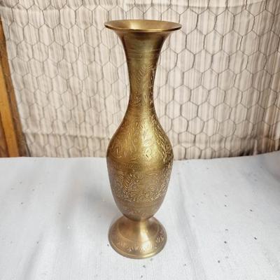 TALL ORNATE ETCHED VASE #2