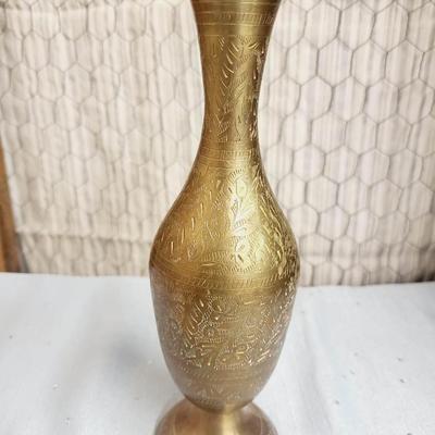 TALL ORNATE ETCHED VASE #2