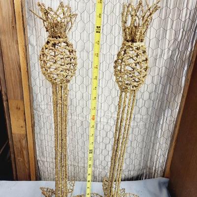 TALL SPARKLE PINEAPPLE CANDLE HOLDERS