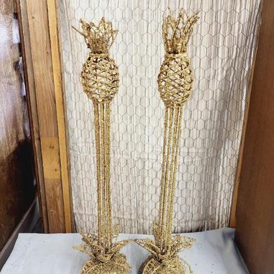 TALL SPARKLE PINEAPPLE CANDLE HOLDERS