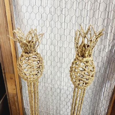 TALL SPARKLE PINEAPPLE CANDLE HOLDERS