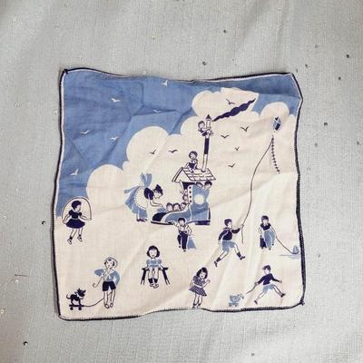 VINTAGE NURSEY RHYMES  OLD MOTHER HUBBARD HANDKERCHIEF