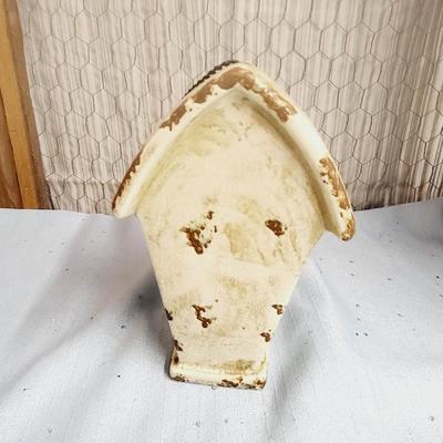 VINTAGE CERAMIC BIRD HOUSE WITH CHAIN
