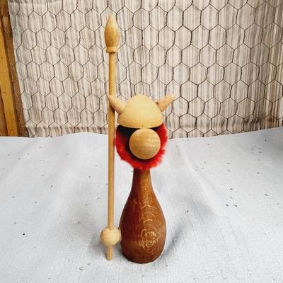 VINTAGE WOODEN VIKING DECOR MADE IN DENMARK