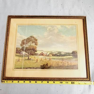 VINTAGE FRAMED FARMHOUSE PRINT
