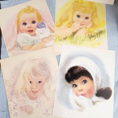 VINTAGE NORHERN PAPER MILLS LITHOS 5 GIRLS BY FRANCES HOOK