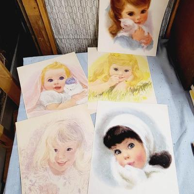 VINTAGE NORHERN PAPER MILLS LITHOS 5 GIRLS BY FRANCES HOOK