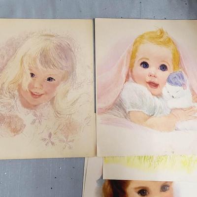 VINTAGE NORHERN PAPER MILLS LITHOS 5 GIRLS BY FRANCES HOOK
