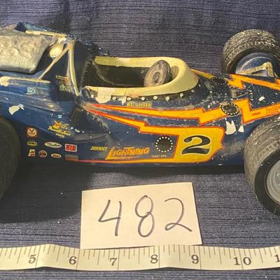 Rare Lionstone Porcelain Race Car Whiskey Decanter