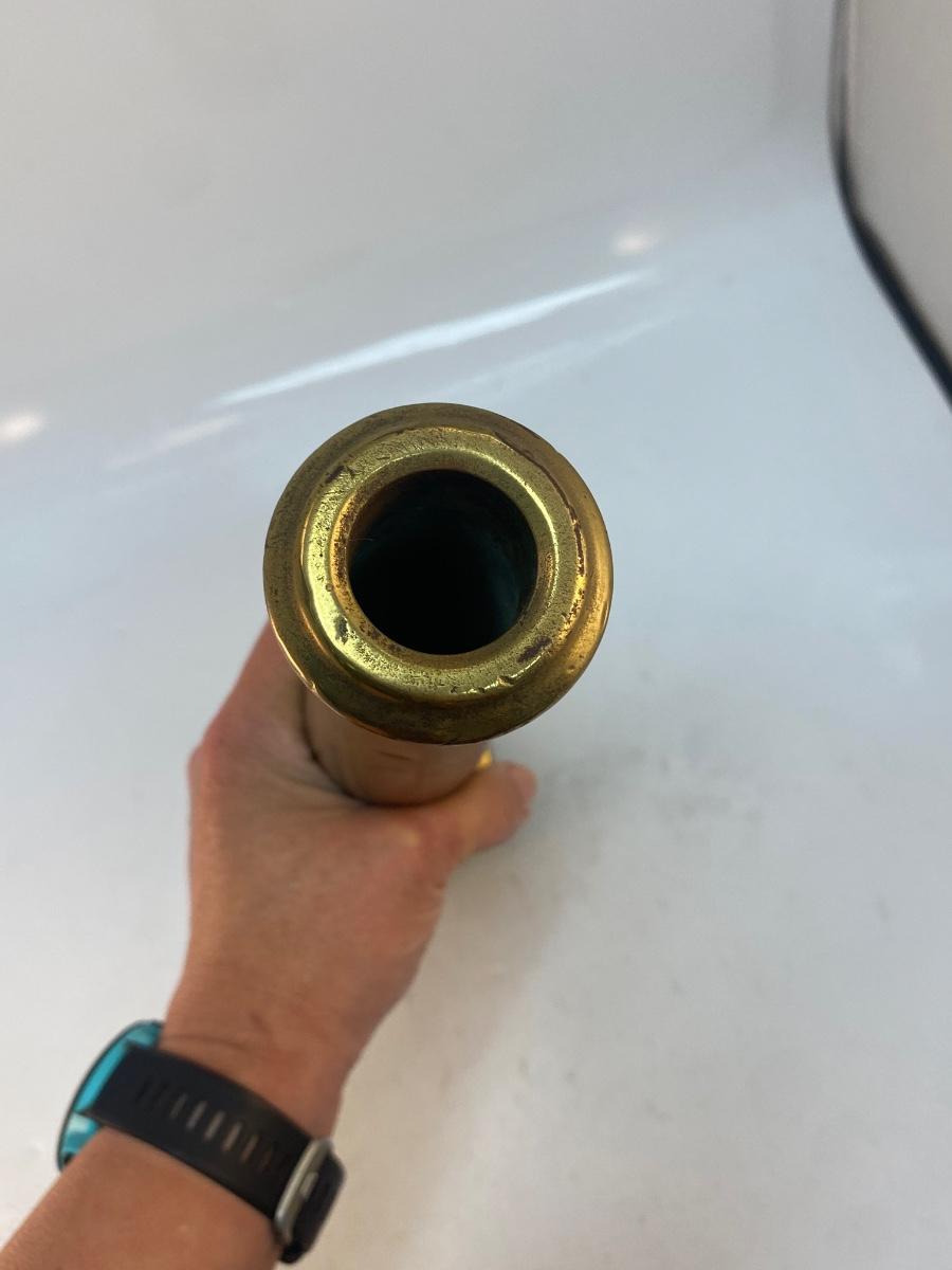 Large Vintage Solid Brass Fire Hose Screw On Nozzle W.D. Allen MFG Co 2