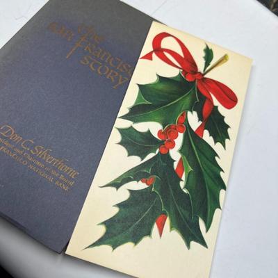 San Francisco Books, Pictorial, and Pamphlet 60's 70's Christmas Card from Author Included