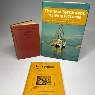Religious Book Lot - The New Testament, New Testament in Living Pictures, & My Dream of Heaven