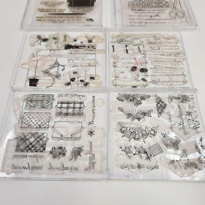 5 PC ACRYLIC CLEAR STAMP BUNDLE