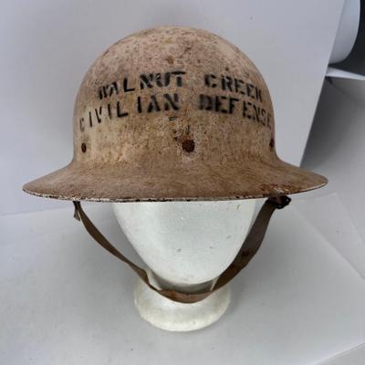 Original U.S. Government Property WWII Walnut Creek Ca Civil Defense Helmet