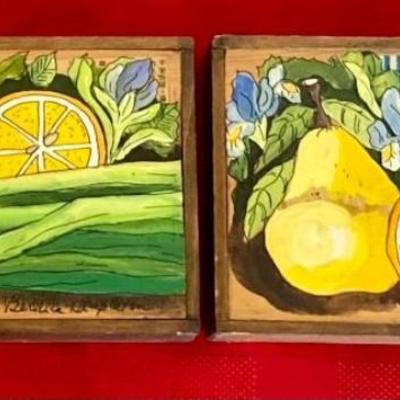 Bernice Stapleton Two Small Paintings On Wood