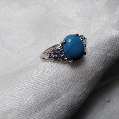 Turquoise and Tanzanite  925 Ring Size 7