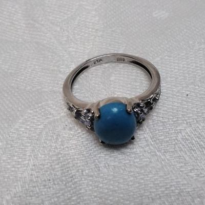 Turquoise and Tanzanite  925 Ring Size 7