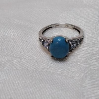 Turquoise and Tanzanite  925 Ring Size 7