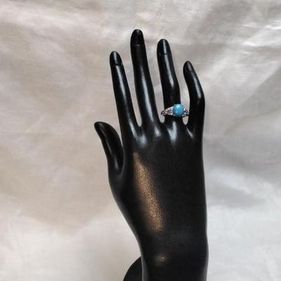 Turquoise and Tanzanite  925 Ring Size 7