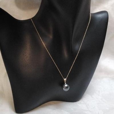 New 11mm Tahitian Pearl 18K Bale 14K 18" Necklace