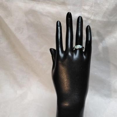 Pale Blue Opal 925 Ring Size 8