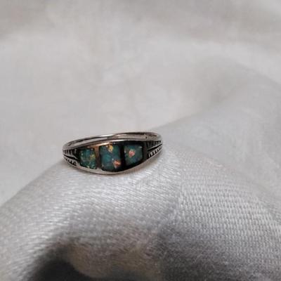 Pale Blue Opal 925 Ring Size 8