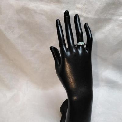 Pale Blue Opal 925 Ring Size 8