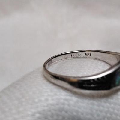 Pale Blue Opal 925 Ring Size 8