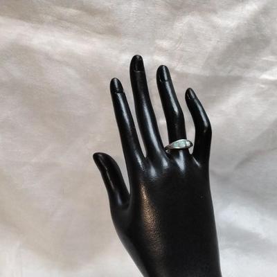 Pale Blue Opal 925 Ring Size 8