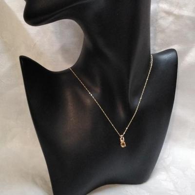 Citrine With Diamond Accent 10k 16" Necklace