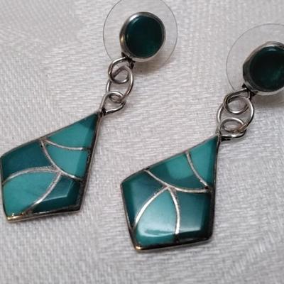 Vintage Turquoise 925 Earrings