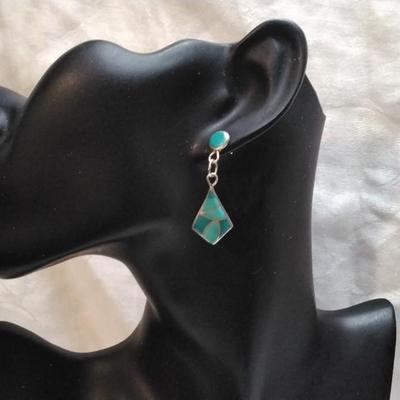 Vintage Turquoise 925 Earrings