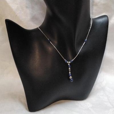 Unique Lapis Liquid SIlver 925 Necklace