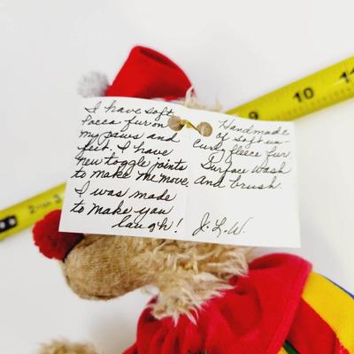 HANDCRAFTED WITH LOVE - JINGLES THE JOKER BEAR BY JOAN