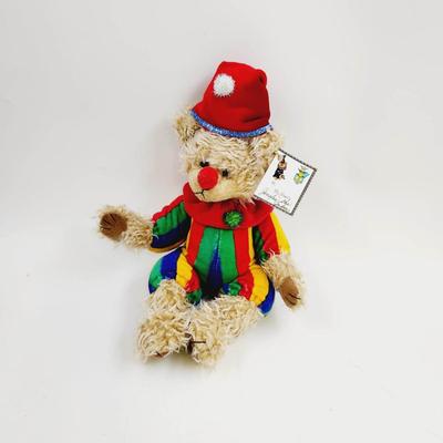 HANDCRAFTED WITH LOVE - JINGLES THE JOKER BEAR BY JOAN