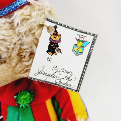 HANDCRAFTED WITH LOVE - JINGLES THE JOKER BEAR BY JOAN