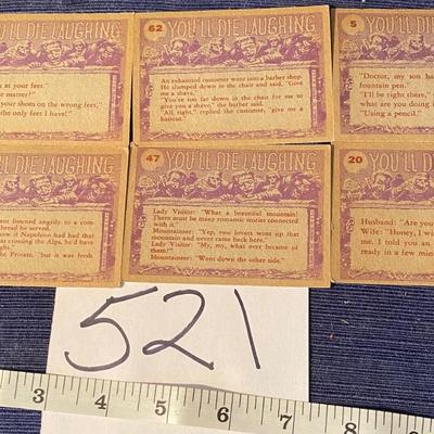 Vintage 1950â€™s Topps Youâ€™ll Die Laughing Cards