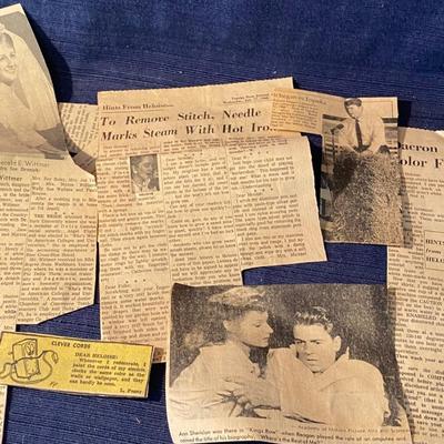Vintage Newspaper Clippings