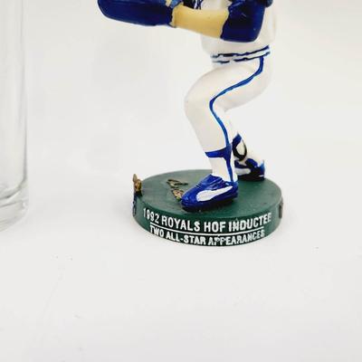 ROYALS 2007 BOBBLE HEAD FRED PATEK W/ COLLECTIBLE PINT GLASS