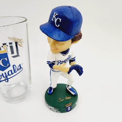 ROYALS 2007 BOBBLE HEAD FRED PATEK W/ COLLECTIBLE PINT GLASS