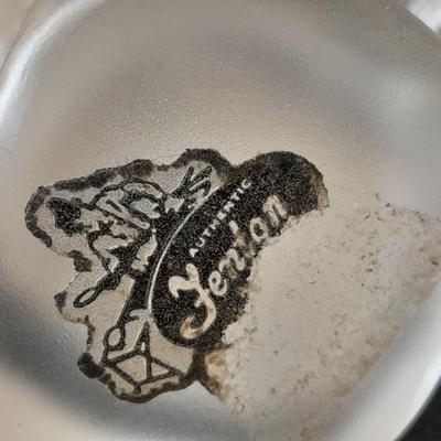 Antique FENTON clear glass boy & girl figures with vintage mirrored stand and clear glass ice skater