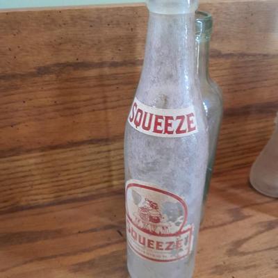 Eight Old glass bottles Squeeze drink, Canada Dry and more