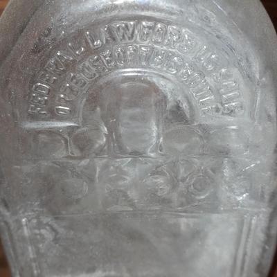 Seven Clear old glass bottles Squire Scuff Kote and others