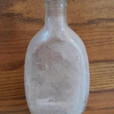 Seven Clear old glass bottles Squire Scuff Kote and others