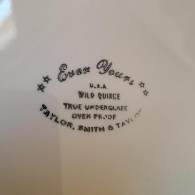 Two matching "Ever Yours" plates and a French Saxon China 22KT. Gold platter