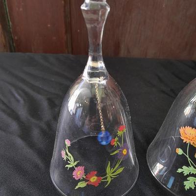 Two floral design 24% full lead crystal Avon Bells