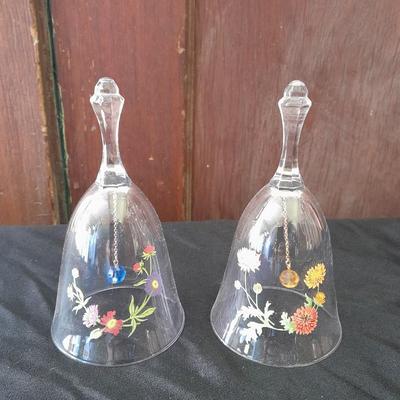 Two floral design 24% full lead crystal Avon Bells